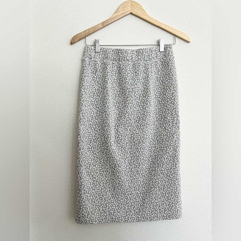 LOFT Leopard Print Midi Pencil Skirt Jacquard